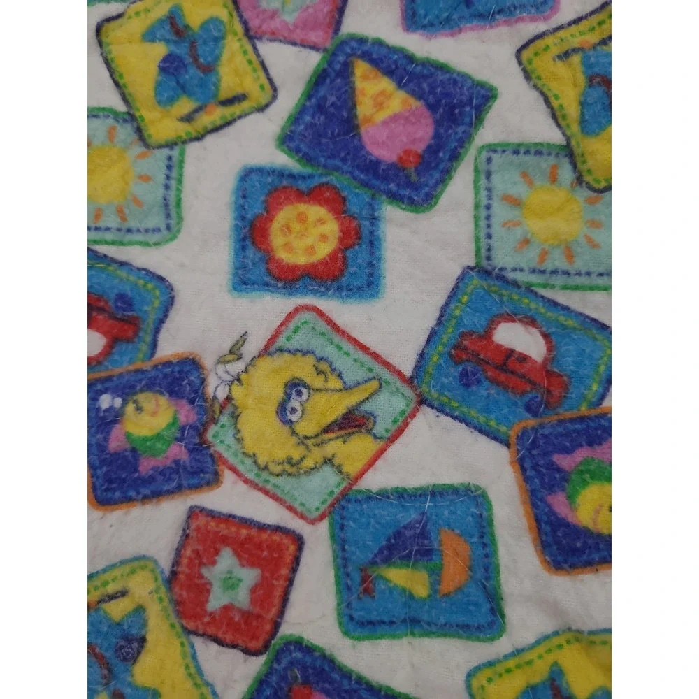 Handmade‎ Baby Quilt Reversible Parrots and Sesame Street 36X49